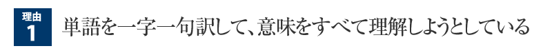 単語を一字一句訳して、意味をすべて理解しようとしている